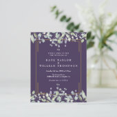 Budget Lilac Floral Lila Hochzeit Einladung (Stehend Vorderseite)