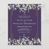 Budget Lilac Floral Lila Hochzeit Einladung (Vorderseite)