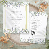 Budget Lilac Floral QR Code Einladung Hochzeitsfei