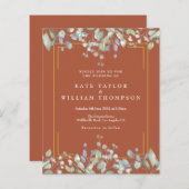 Budget Lilac Floral Terracotta Hochzeit Einladung (Vorne/Hinten)