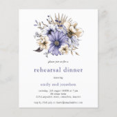Budget Lilac Florals Probe Abendessen Einladung (Vorderseite)