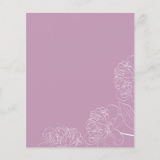 Budget Lilac Hand gezeichnet Peonies Brautparty (Rückseite)