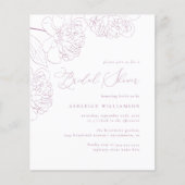 Budget Lilac Hand gezeichnet Peonies Brautparty (Vorderseite)