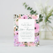 Budget Lilac Pink Floral Stripe Paare Dusche (Stehend Vorderseite)