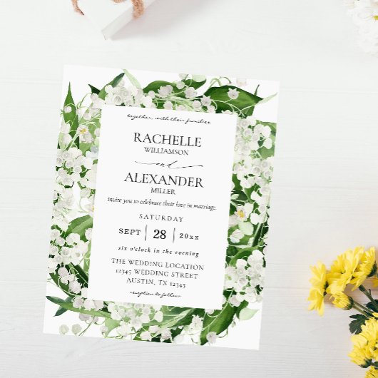 Budget Lily of the Valley White Floral Wedding 3 Flyer