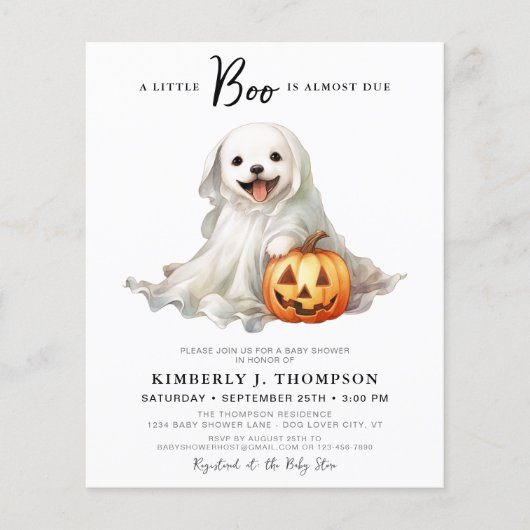 Budget Little Boo Niedlich Halloween Baby Shower I (Vorderseite)