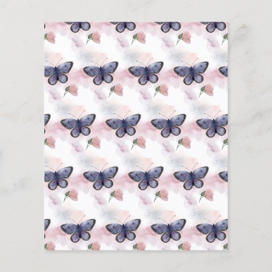 Budget Little Butterfly Baby Dusche Einladung (Rückseite)