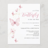 Budget Little Butterfly Baby Dusche Einladung Flyer (Vorne)
