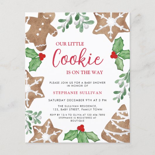 Budget Little Cookie Weihnachtsdusche Einladung (Vorderseite)