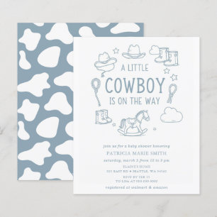 Budget Little Cowboy Boy Baby Shower Einladung