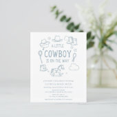 Budget Little Cowboy Boy Baby Shower Invitation (Stehend Vorderseite)