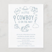 Budget Little Cowboy Boy Baby Shower Invitation (Vorderseite)