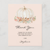 Budget Little Pumpkin Baby Dusche Danke Karte (Vorderseite)