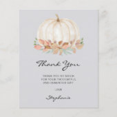 Budget Little Pumpkin Baby Dusche Danke Karte (Vorderseite)