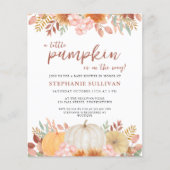 Budget Little Pumpkin Baby Dusche Einladung (Vorderseite)