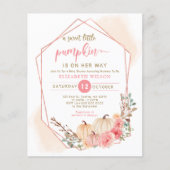 Budget Little Pumpkin Baby Dusche Einladung (Vorderseite)