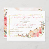 Budget Little Pumpkin Baby Dusche Einladung (Vorne/Hinten)