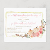 Budget Little Pumpkin Baby Dusche Einladung (Vorderseite)