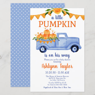 Budget Little Pumpkin Boy Babyparty-Einladung