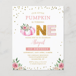 Budget Little Pumpkin Pink Floral 1. Geburtstag