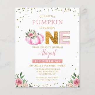 Budget Little Pumpkin Pink Floral 1. Geburtstag