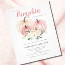 Budget Little Pumpkin Pink Kinderdusche Einladung
