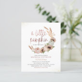 Budget Little Pumpkin Rustic Rose Gold Baby Dusche (Stehend Vorderseite)