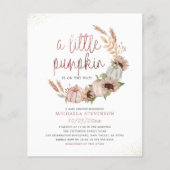 Budget Little Pumpkin Rustic Rose Gold Baby Dusche (Vorderseite)