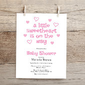 Budget Little Sweetheart Girl Baby Shower Einladun