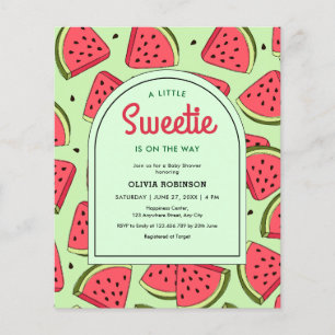 Budget Little Sweetie Watermelon Baby Shower Einla Flyer