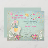 Budget Llama Virtual Baby Duschkabine Einladung (Vorne/Hinten)