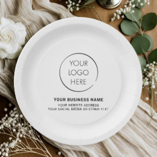 Budget-Logo-Teller, Markenartikel für Business-Mar Pappteller