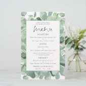 Budget Lush Eukalyptus Frame Wedding Menu (Stehend Vorderseite)
