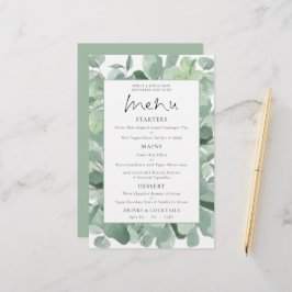 Budget Lush Eukalyptus Frame Wedding Menu