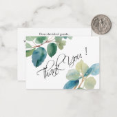 Budget Lush Eukalyptus Greenery Vielen Dank Mitteilungskarte (Vorderseite/Rückseite Beispiel)