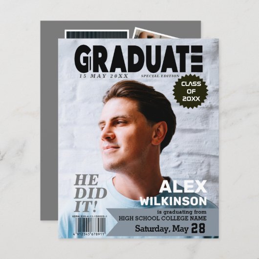 BUDGET Magazine Cover Style Typ Grad Ankündigung (Vorne/Hinten)