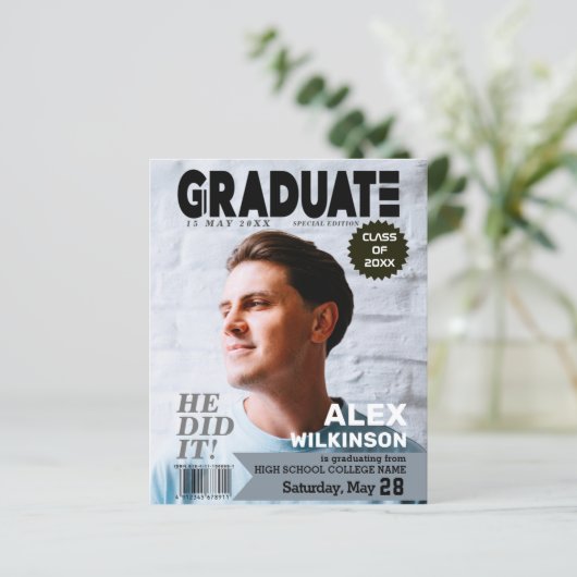 BUDGET Magazine Cover Style Typ Grad Ankündigung (Stehend Vorderseite)