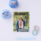 BUDGET Magazine Style Modernes Foto Grad Einladung Flyer (Einzeln)