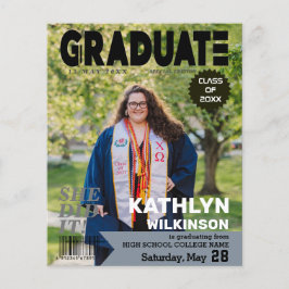 BUDGET Magazine Style Modernes Foto Grad Einladung Flyer