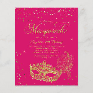 BUDGET Magenta Gold Masquerade Geburtstagsfoto