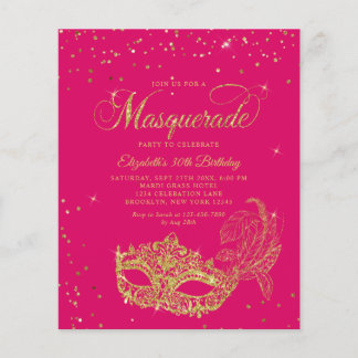 BUDGET Magenta Gold Masquerade Geburtstagsfoto