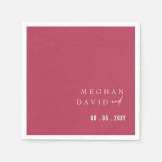 Budget Magenta Moderne Hochzeit Serviette