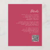 Budget Magenta Script QR Code Wedding Einladung (Rückseite)