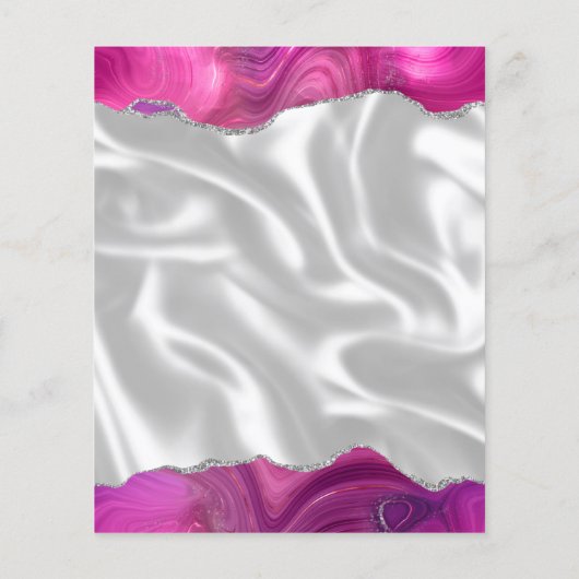 Budget Magenta Silver Agate White Silk Wedding (Rückseite)