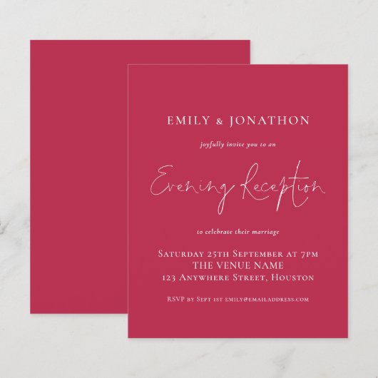 Budget Magenta Wedding Abend Empfang (Vorne/Hinten)