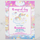 Budget Magical Unicorn Rainbow Birthday Party Flyer (Vorne)