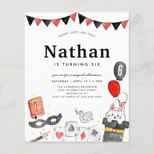 Budget Magician Rabbit Wand Magic Show Geburtstag (Vorderseite)