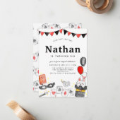 Budget Magician Rabbit Wand Magic Show Geburtstag Mitteilungskarte (Vorderseite/Rückseite Beispiel)