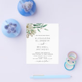 Budget Magnolia Eucalyptus Elegant Wedding Flyer (Einzeln)