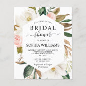 Budget Magnolia Frame Bridal Dusche Einladung (Vorderseite)